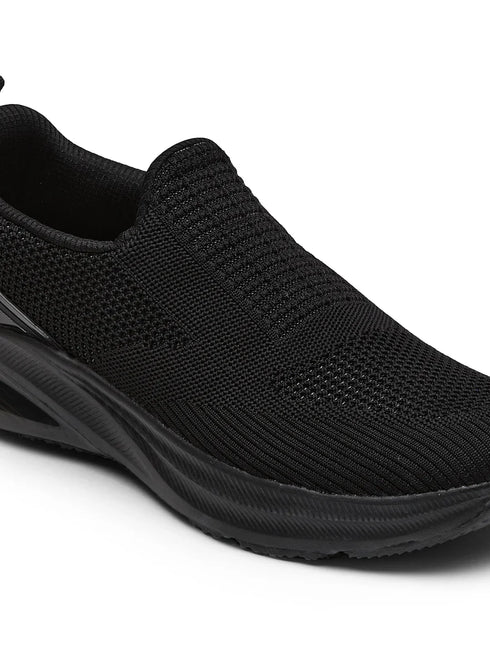 PORIUM Black Men's Walking Shoes